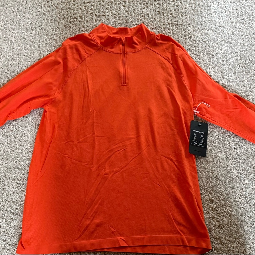Bright Orange Quarter-Zip Pullover
